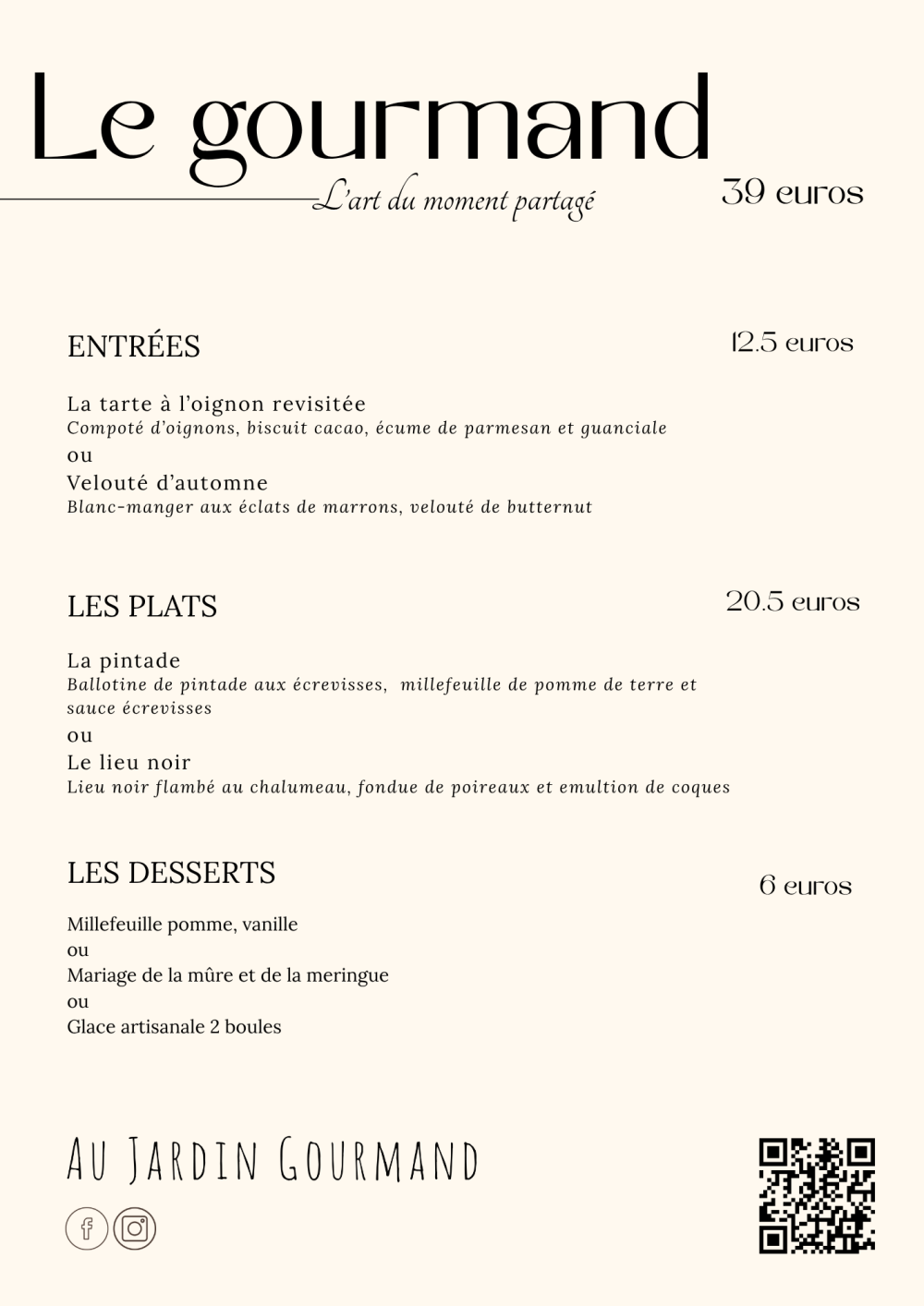 GOURMAND 39 euros ovctobre 2026